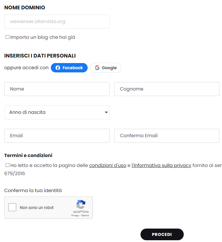 Come configurare uno spazio hosting su Altervista