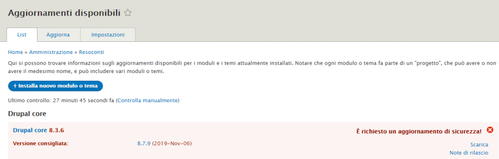 aggiornare drupal
